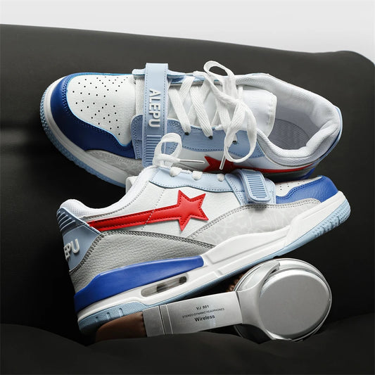 Comfortable and non slip fashionable men's sports shoes, youthful and trendy leather basketball shoes for couples 36-44